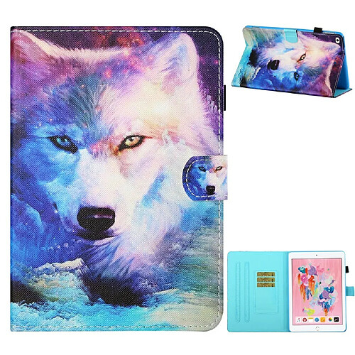 Etui en PU impression de motifs universelle Loup pour votre Apple iPad Air 2/iPad Air (2013)/iPad 9.7 pouces (2017)/iPad 9.7 pouces (2018)