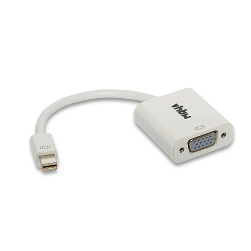 vhbw Adaptateur Mini-Displayport vers VGA pour ordinateur portable, PC, projecteur, carte graphique, moniteur - Cable d'adaptation Mini-DP-VGA, blanc