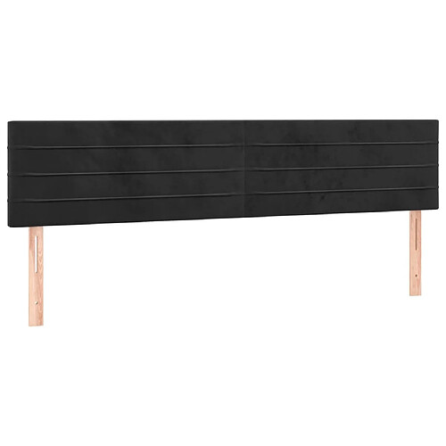 Maison Chic Lot de 2 Têtes de lit design pour chambre - Décoration de lit Noir 90x5x78/88 cm Velours -MN58071