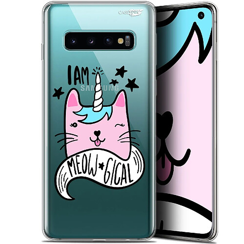 Caseink Coque arrière Samsung Galaxy S10 (6.1 ) Gel HD [ Nouvelle Collection - Souple - Antichoc - Imprimé en France] I Am MEOUgical