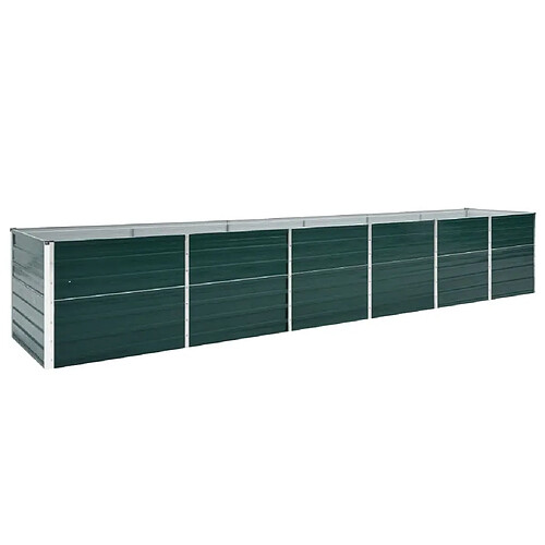 vidaXL Lit surélevé de jardin Acier galvanisé 480x80x77 cm Vert