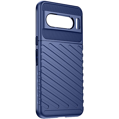 Avizar Coque souple pour Google Pixel 8 Pro, Design strié, série Thunder Bleu