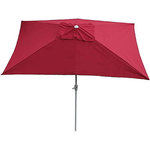 Decoshop26 Parasol de jardin 2x3m rectangulaire inclinable polyester/aluminium 4,5kg bordeaux 04_0003891