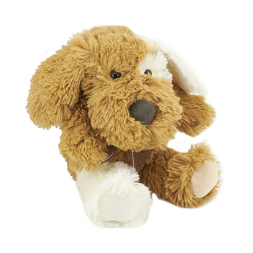 Aubry Gaspard Peluche chien en acrylique brun 20 cm.