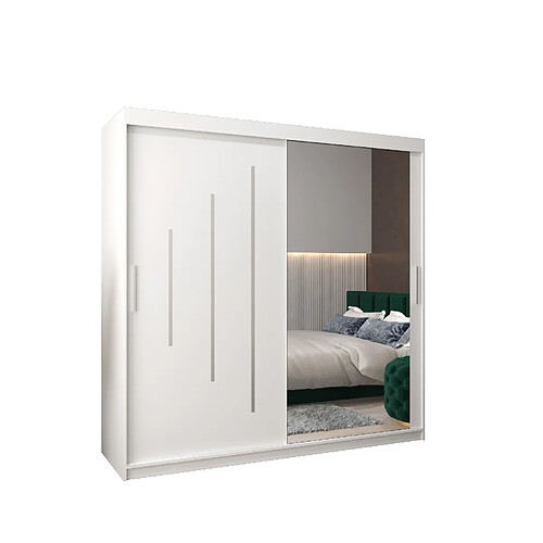 Abiks Meble Armoire YORK 2 À Portes Coulissantes 200/200/62 2 Portes (Blanc/Blanc)