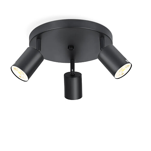 NETTLIFE 3 Spots E14 Pivotant 350° Max.25 W Plafonnier noir Plafonnier vintage en tissu moderne pour salon, chambre à coucher, cuisine, couloir