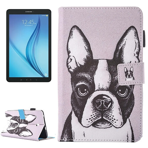 Wewoo Housse Étui pour Samsung Galaxy Tab E 8.0 / T377 beau dessin animé BullChien motif horizontal en cuir flip avec support et Slots de cartes Pen Slot