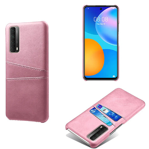 Coque double porte-cartes Huawei P smart 2021 - Or rose