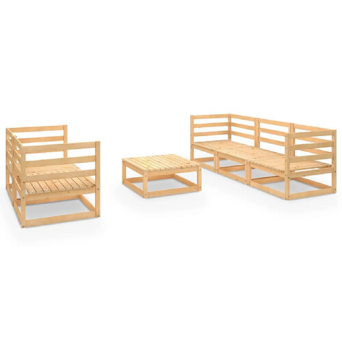 Maison Chic Salon de jardin 6 pcs - Table et chaises d'extérieur - Mobilier/Meubles de jardin Moderne bois de pin massif -MN41544