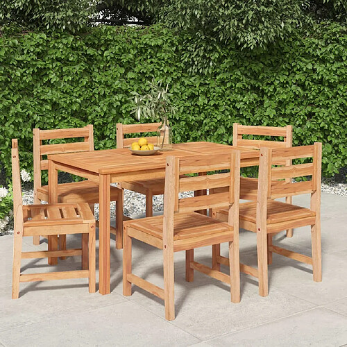 Salle à dîner de jardin 7 pcs,Table et chaise à manger Bois de teck solide -MN37810