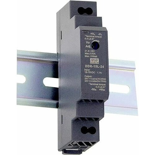 Convertisseur CC/CC pour rail (DIN) Mean Well DDR-15G-24 DDR-15G-24 24 V/DC 0.63 A 15 W 1 x 1 pc(s)