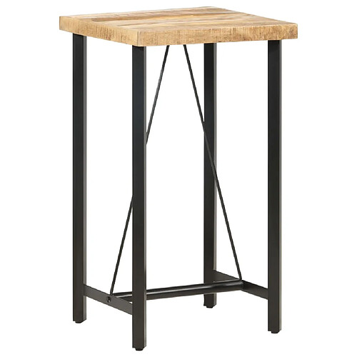 vidaXL Table de bar 60x60x107 cm Bois de manguier brut