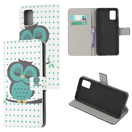 Etui en PU impression de motifs avec support hiboux verts mignons pour votre Samsung Galaxy A91/S10 Lite/M80s