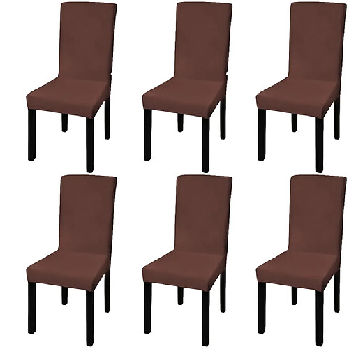 Decoshop26 Housse de chaise 6 pcs - Marron