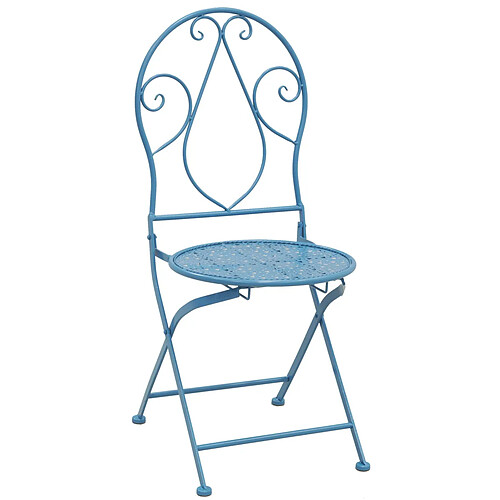 Aubry Gaspard Chaise pliante en métal bleu.