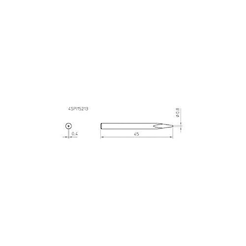 Panne de fer à souder forme d'aiguille Weller Professional 4SPI15213-1 Taille de la panne 0.8 mm 1 pc(s)