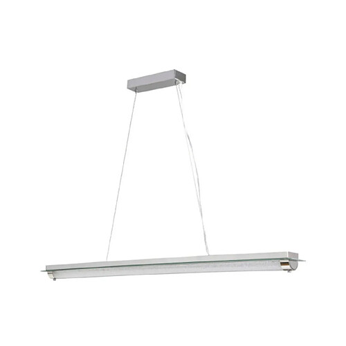 Luminaire Center Suspension LED Mirroir Tube Cristal K9 Chrome poli