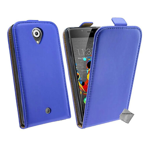 Htdmobiles Housse etui PU cuir fine pour Wiko U Feel + film ecran - BLEU