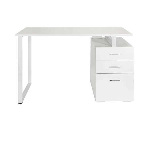 Bureau / Bureau multimédia EASY WORK V 120 x 50 cm avec piédestal blanc hjh OFFICE