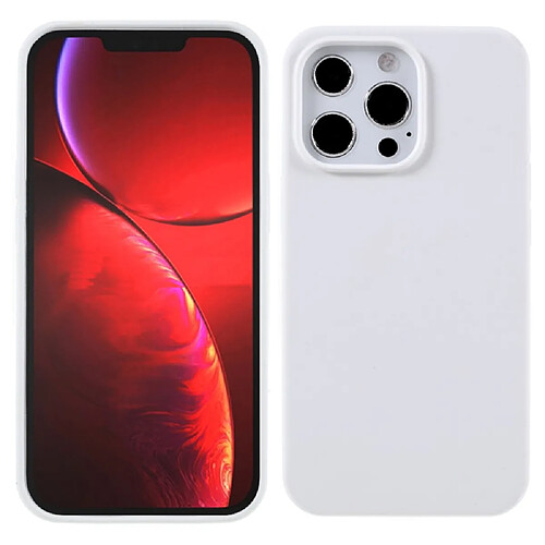 Coque en silicone solide soyeux, antichoc blanc pour votre Apple iPhone 13 Pro 6.1 pouces