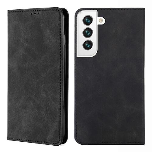 Coque en TPU + PU fermeture automatique avec porte-carte noir pour votre Samsung Galaxy S22