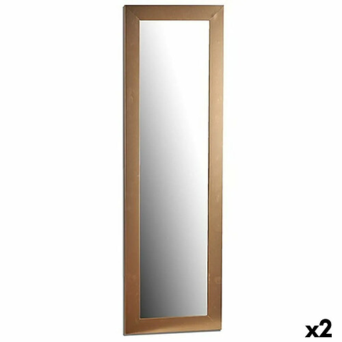 Gift Decor Miroir mural 41 x 131 x 1,5 cm Doré Bois verre (2 Unités)