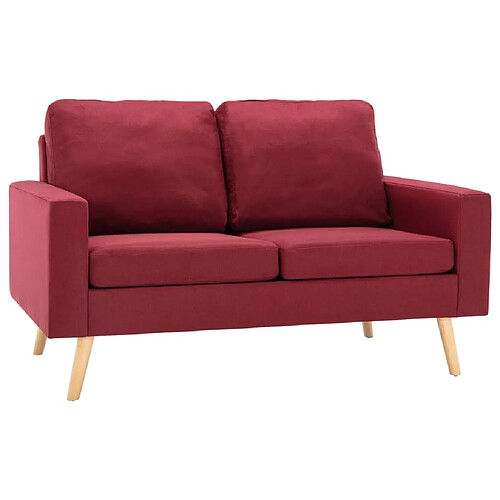 Maison Chic Ensemble de canapés 2 pcs, Canapé droit Sofa pour Salon Tissu Rouge bordeaux -GKD332309