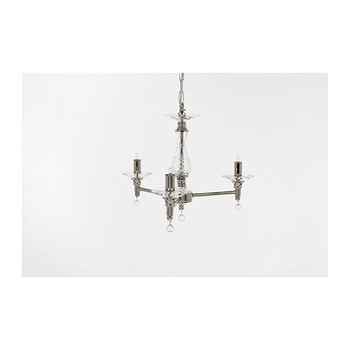 Lumière Chandelier sans abats jours San Nickel 3 ampoules 34cm