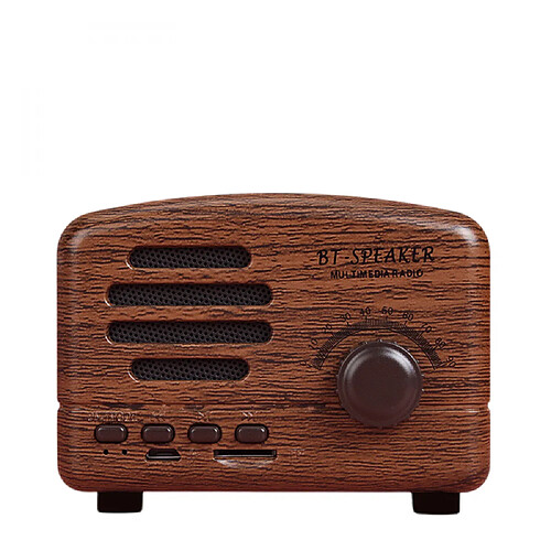 General Haut-parleur Bluetooth rétro, style mignon à l'ancienne, petit haut-parleur vintage sans fil avec son stéréo, appel mains libres, batterie 1200 mA, carte TF, pour la maison, l'extérieur, les voyages, les fêtes, les cadeaux (couleur bois)