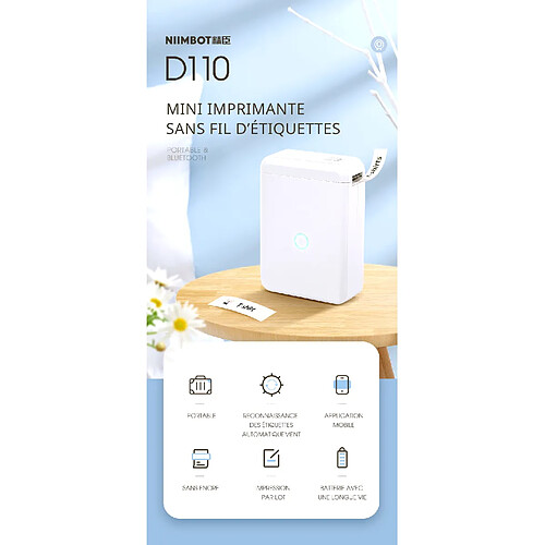 Nimbot D110 Imprimante d'étiquettes thermiques sans fil