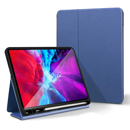 X-Level Etui en PU + TPU svelte avec support bleu pour votre Apple iPad Pro 12.9 pouces (2020)/(2018)