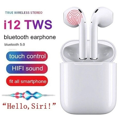 I12 TWS écouteurs sans fil Bluetooth 5.0 écouteurs Smart Touch Control Charge