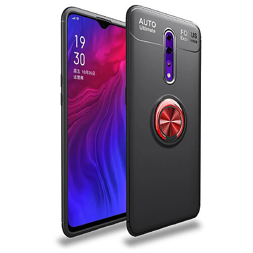 Wewoo Coque Souple Titulaire d'anneau en métal TPU rotation 360 degrés pour OPPO RENO Z noir + rouge