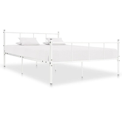 vidaXL Cadre de lit sans matelas blanc métal 120x200 cm