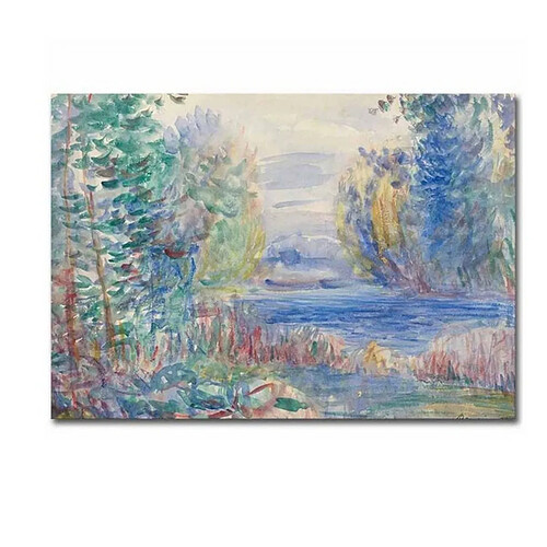 EPIKASA Impression sur Toile Renoir Paysage Fluvial, Multicouleur, Polyester, 100x3x70 cm