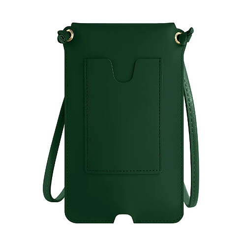 Avizar Pochette Bandoulière Smartphone avec Rangement carte Simili cuir vert foncé