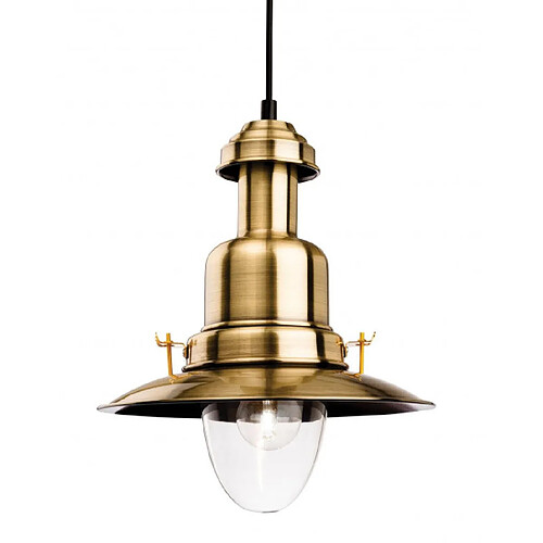 Luminaire Center Suspension Classic Fisherman, laiton antique