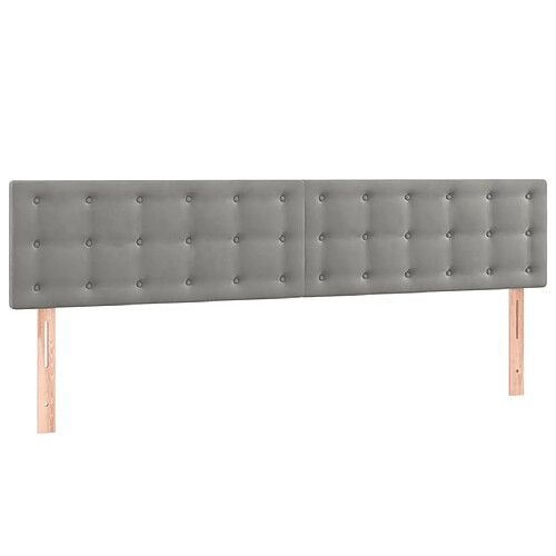 Maison Chic Lot de 2 Têtes de lit design pour chambre - Décoration de lit Gris clair 100x5x78/88 cm Velours -MN98988