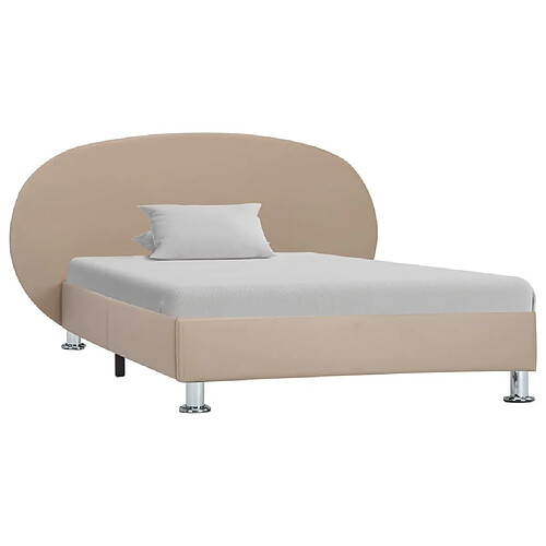 Maison Chic Lit adulte - Lit simple Cadre de lit,Structure du lit Contemporain Cappuccino Similicuir 100 x 200 cm -MN67793