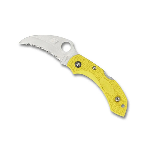 SPYDERCO - C28SYL2HB - COUTEAU SPYDERCO DRAGONFLY 2 SALT HAWKBILL JAUNE A DENTS