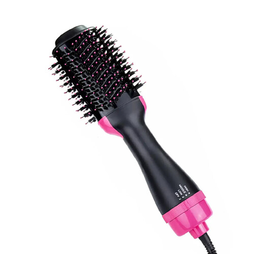 Chrono Brosse à cheveux, brosse à air chaud pour sèche-cheveux, brosse chauffante, sèche-cheveux électrique multifonctionnel, peigne d'abondance en céramique de haute qualité(rouge)