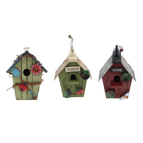 Maisons d'oiseaux en bois décoratifs en plein air