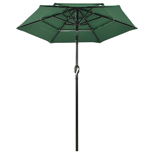 Maison Chic Parasol Jardin | Parasol à 3 niveaux avec mat en aluminium Vert 2 m - GKD92229