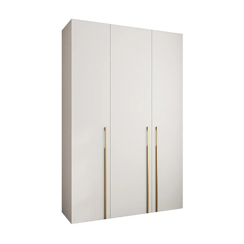 Abiks Meble Armoire à portes battantes Como 3 245,5/160/50 3 portes (blanc/doré)