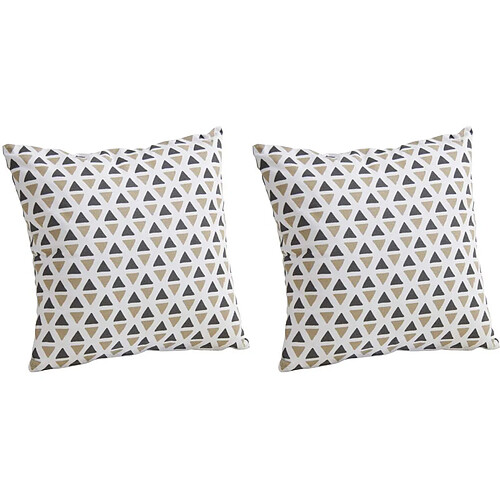 Aubry Gaspard Housse de coussin en coton (Lot de 2) Triangle.