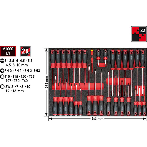 Vigor Jeu de tournevis, 1 pièce, v4230