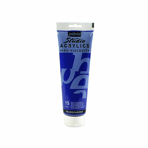 Pebeo Peinture acrylique transparente - Bleu foncé - 250 ml