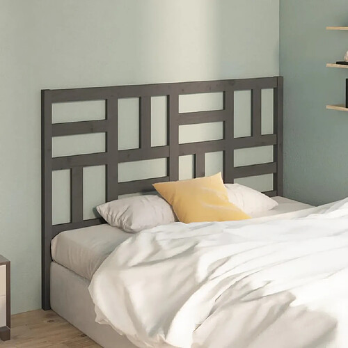 Maison Chic Tête de lit scandinave,Meuble de chambre Gris 126x4x104 cm Bois massif de pin -MN63151