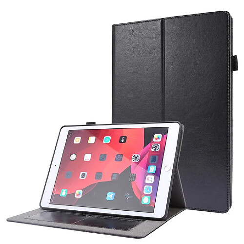 Etui en PU conception à deux volets de texture de cheval fou noir pour votre Apple iPad 10.2 (2020)