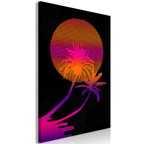 Artgeist Tableau - Palm at Sunrise (1 Part) Vertical [80x120]